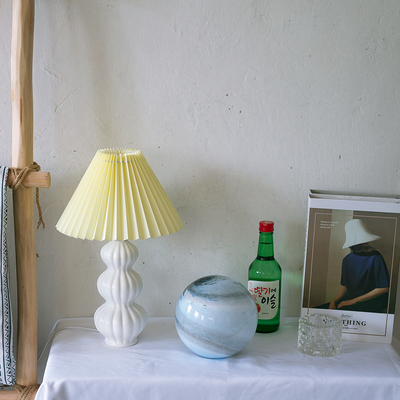 LunaRadiance - Table Lamp with Pleated Aesthetic and Cozy Glow