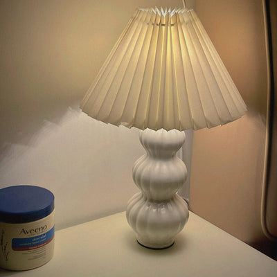 LunaRadiance - Table Lamp with Pleated Aesthetic and Cozy Glow