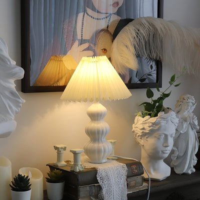LunaRadiance - Table Lamp with Pleated Aesthetic and Cozy Glow