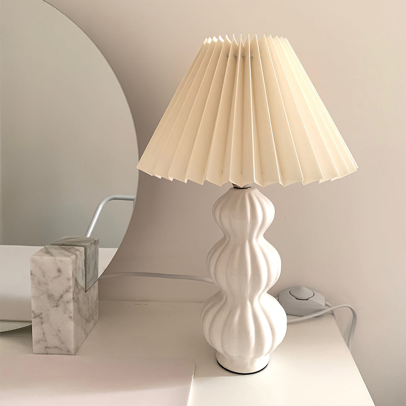 LunaRadiance - Table Lamp with Pleated Aesthetic and Cozy Glow