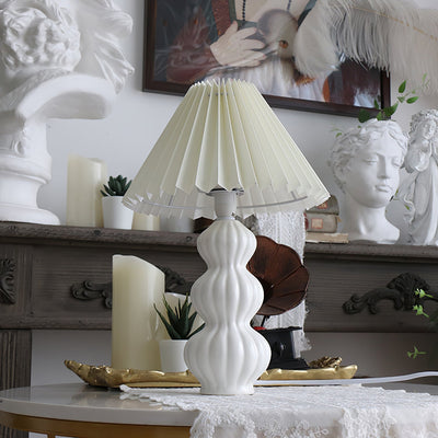 LunaRadiance - Table Lamp with Pleated Aesthetic and Cozy Glow