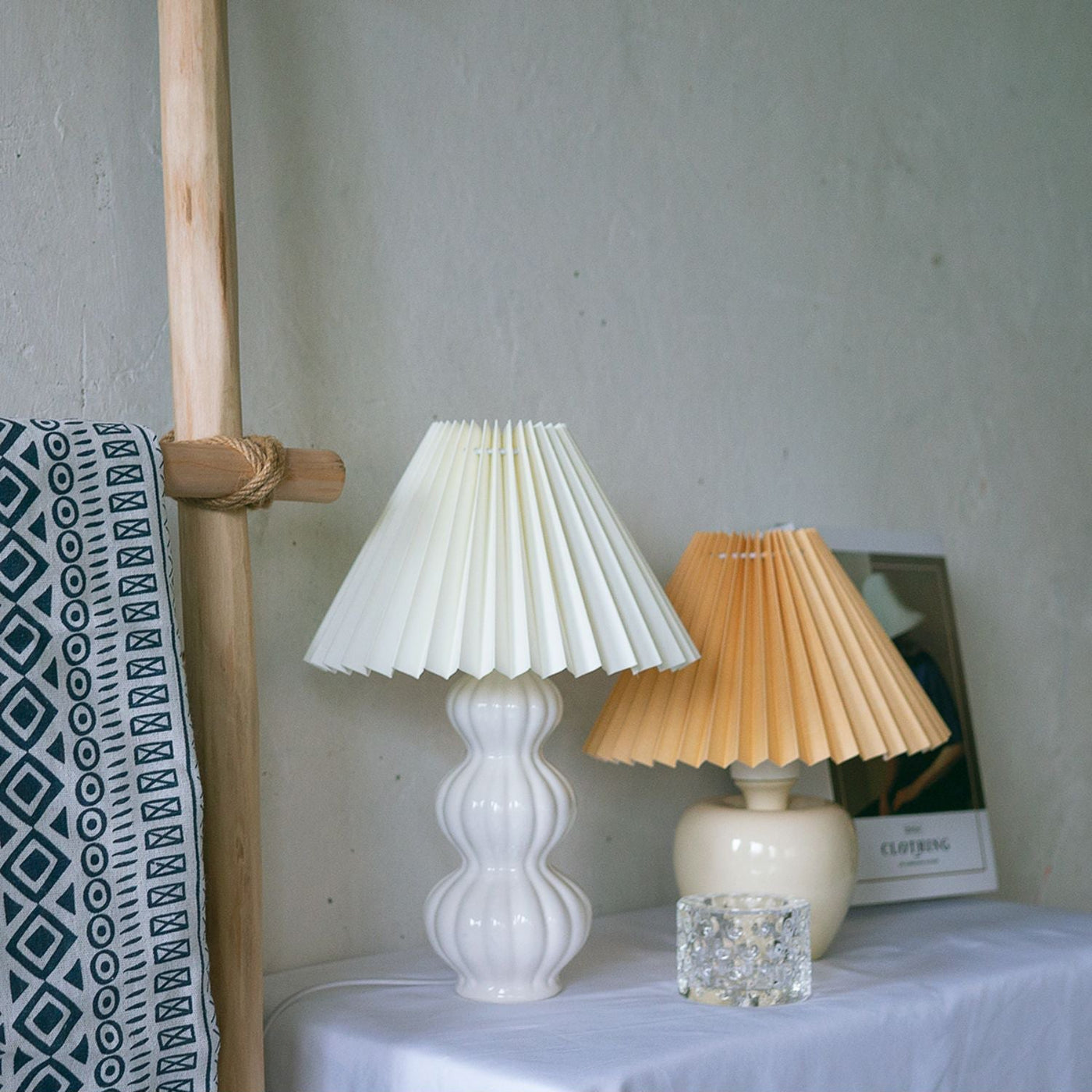 LunaRadiance - Table Lamp with Pleated Aesthetic and Cozy Glow