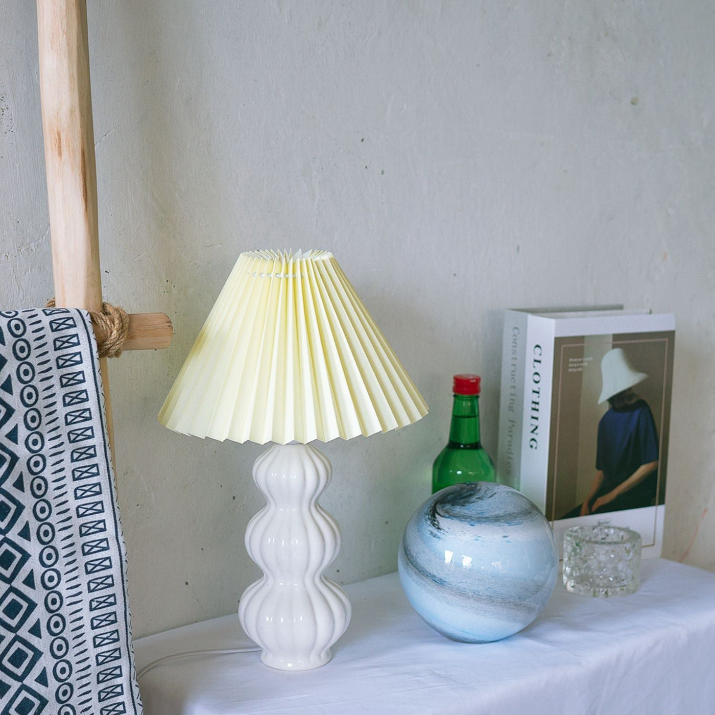 LunaRadiance - Table Lamp with Pleated Aesthetic and Cozy Glow