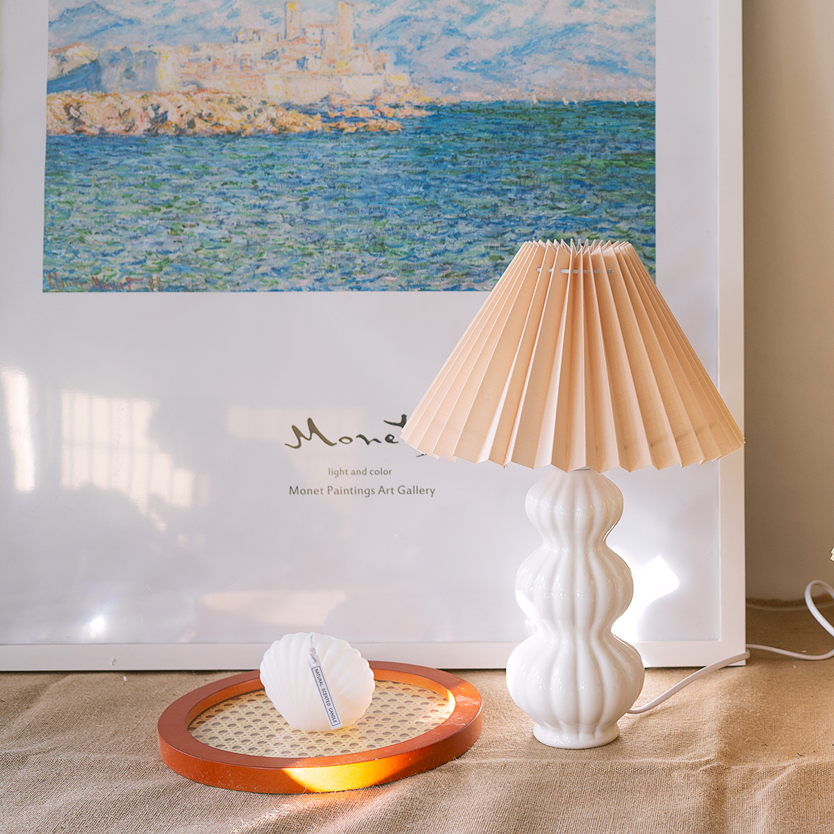 LunaRadiance - Table Lamp with Pleated Aesthetic and Cozy Glow