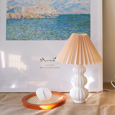 LunaRadiance - Table Lamp with Pleated Aesthetic and Cozy Glow