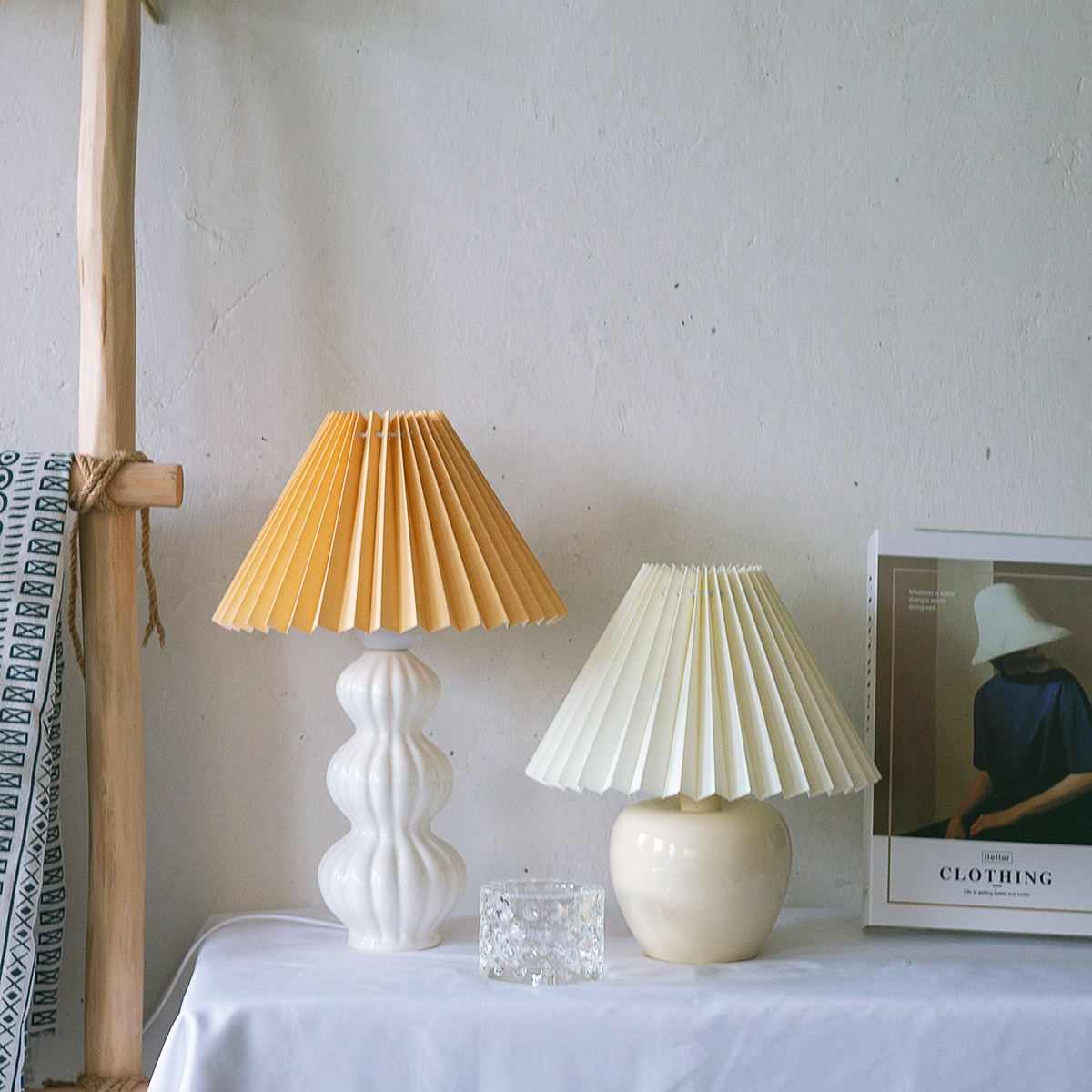 LunaRadiance - Table Lamp with Pleated Aesthetic and Cozy Glow