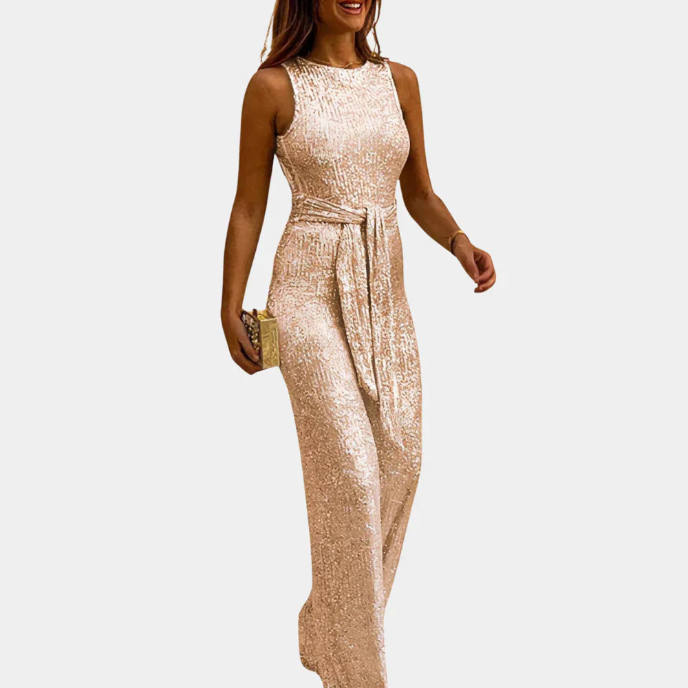 Elegant Black Sequin Jumpsuit for Women - Stylish Party Wear Outfit