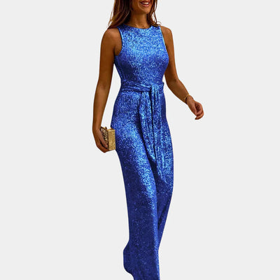 Elegant Black Sequin Jumpsuit for Women - Stylish Party Wear Outfit