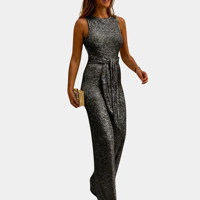 Elegant Black Sequin Jumpsuit for Women - Stylish Party Wear Outfit