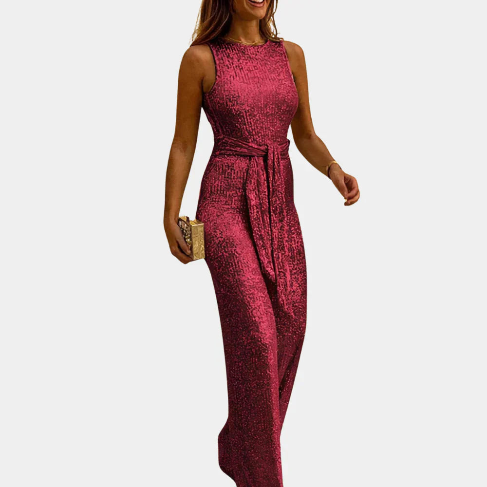Elegant Black Sequin Jumpsuit for Women - Stylish Party Wear Outfit