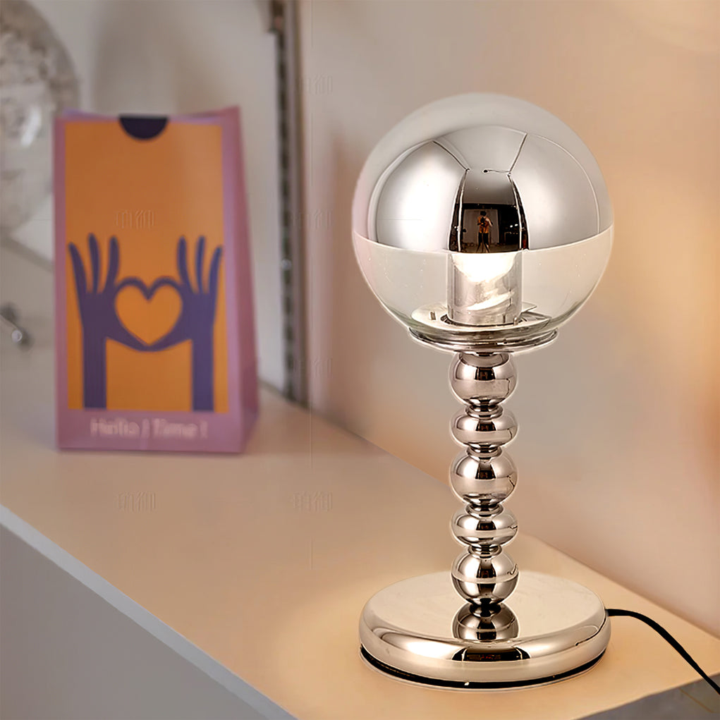 MirrorGlow – Minimalist Chrome Table Lamp