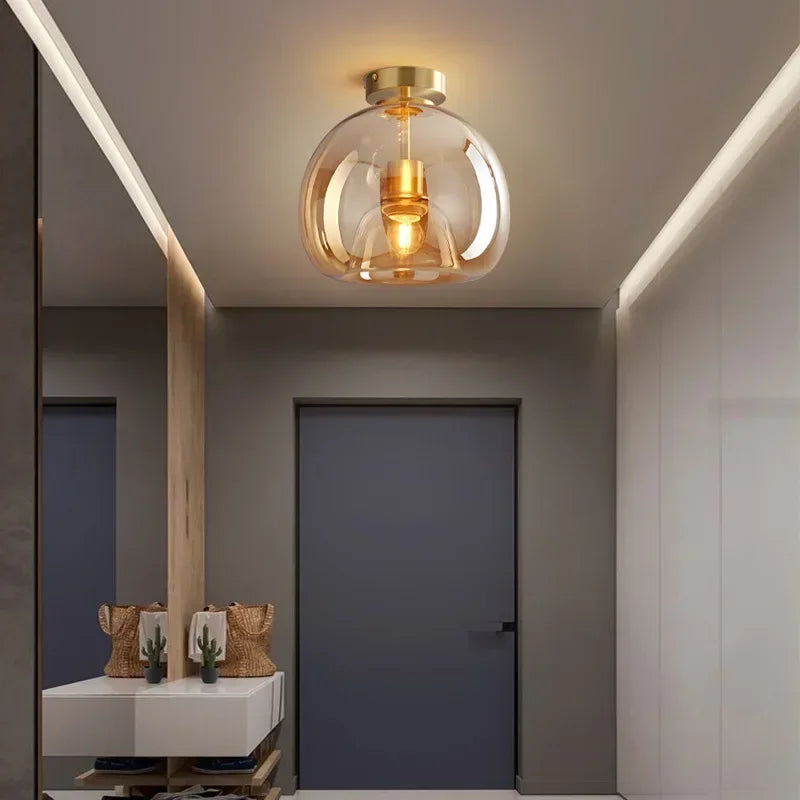 ClearAura - Minimalist Glass Ceiling Lamp