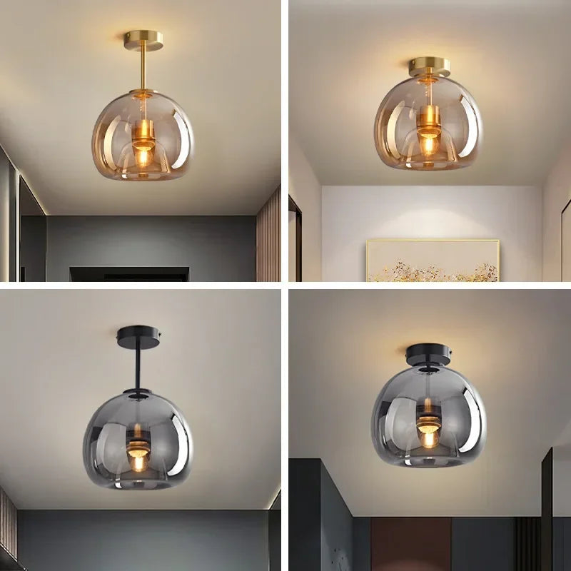 ClearAura - Minimalist Glass Ceiling Lamp