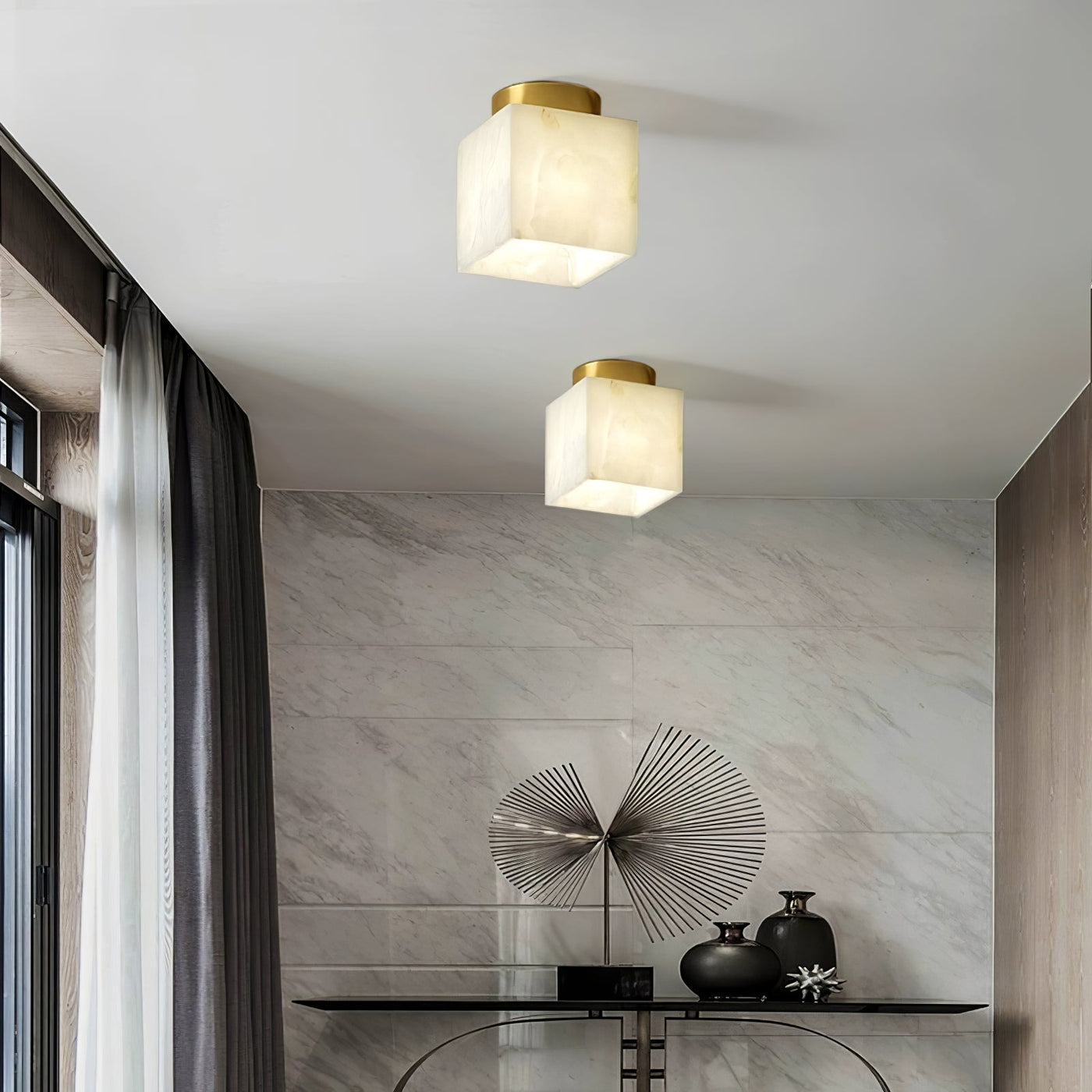MoonAura – Alabaster Ceiling Pendant
