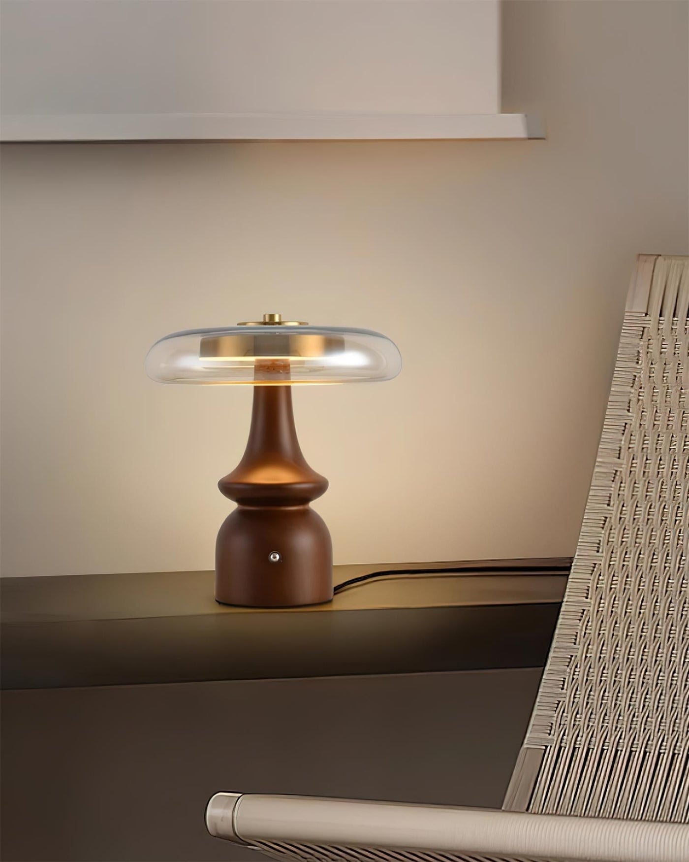 GlowSphere – Modern Amber and Smoke Accent Lamp