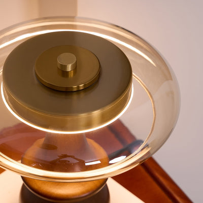 GlowSphere – Modern Amber and Smoke Accent Lamp