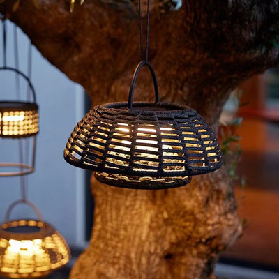 Eco-Friendly Bamboo Outdoor Lamp - Weather-Resistant LED Light Fixture