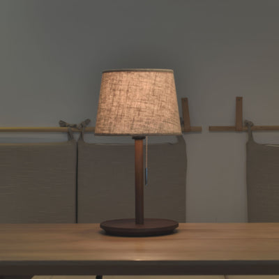 NobleGlow - Walnut & Textile Desk Lamp