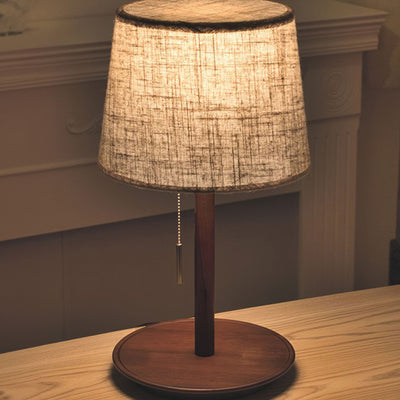 NobleGlow - Walnut & Textile Desk Lamp