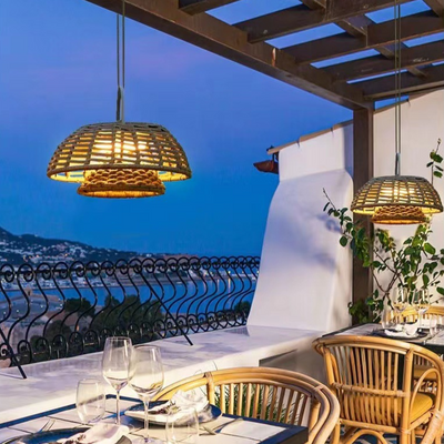 Eco-Friendly Bamboo Outdoor Lamp - Weather-Resistant LED Light Fixture