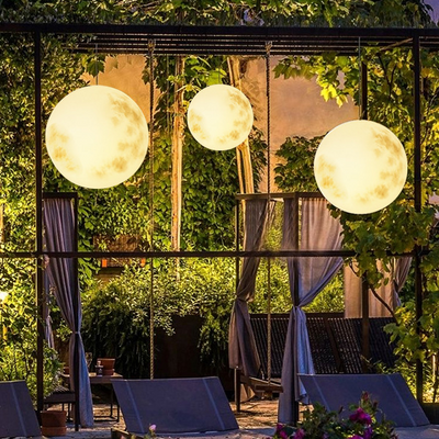 Moon-Shaped Outdoor Lamp - Weatherproof LED Garden Light Fixture for Enchanting Illumination