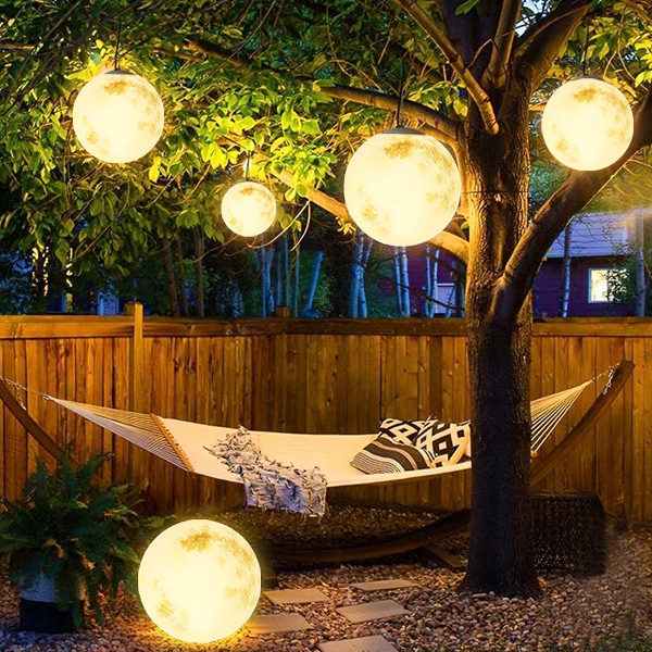 Moon-Shaped Outdoor Lamp - Weatherproof LED Garden Light Fixture for Enchanting Illumination