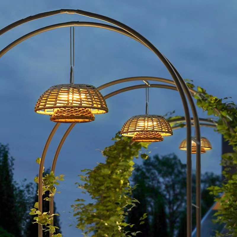 Eco-Friendly Bamboo Outdoor Lamp - Weather-Resistant LED Light Fixture