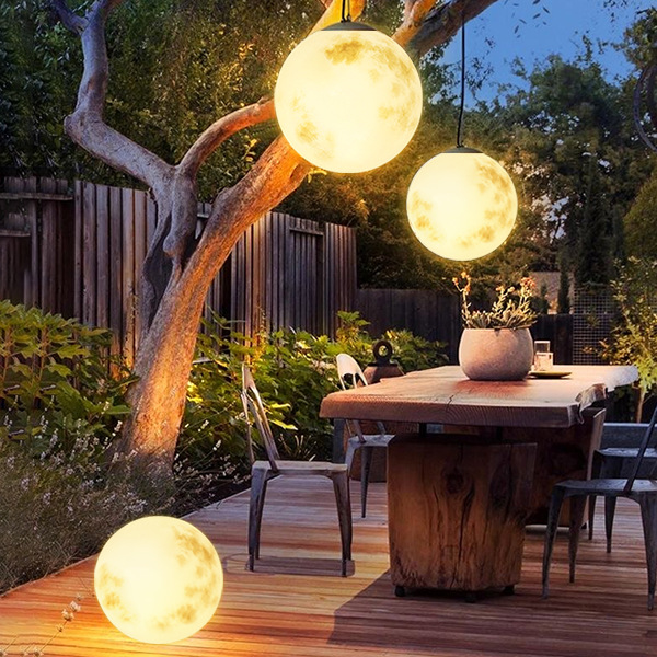 Moon-Shaped Outdoor Lamp - Weatherproof LED Garden Light Fixture for Enchanting Illumination