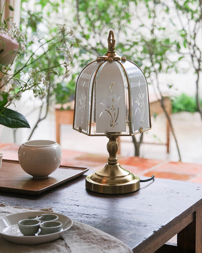 RadiantBloom - Orchid Glass Lamp