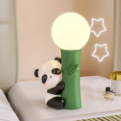 PandaBeam - Table Lamp with Panda Details and Warm Bamboo Illumination