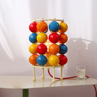 GlazeGlow - Table Lamp with Shiny Ball and Gentle Lighting