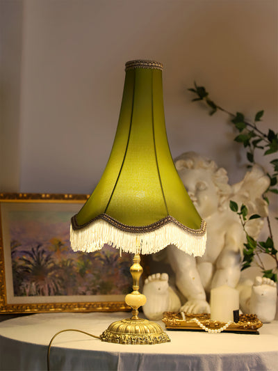 ChicGlow – Marble Footed Table Lamp with Tassel Accents