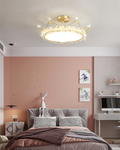 RegalLuxe - Ceiling Lamp with Crown Styling and Cozy Light Spread