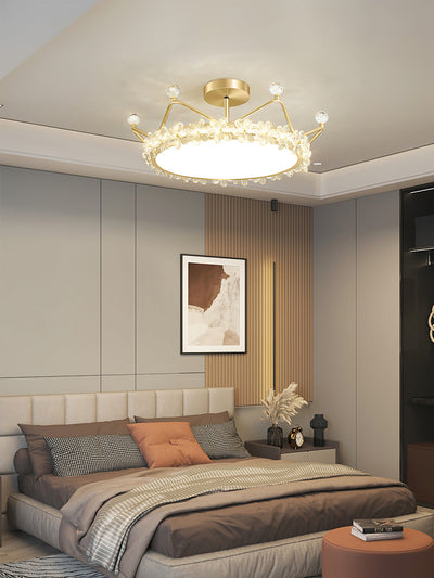 RegalLuxe - Ceiling Lamp with Crown Styling and Cozy Light Spread