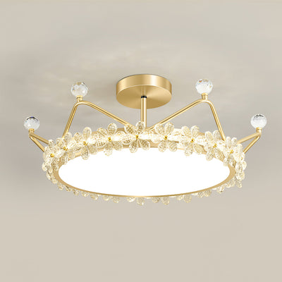 RegalLuxe - Ceiling Lamp with Crown Styling and Cozy Light Spread