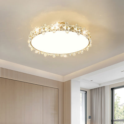 FloralCrystal - Ceiling Lamp with Crystal Petals and Subtle Light Spread