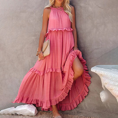 Elegant Layered Floral Maxi Dress for Women - Versatile Long Dress for All Occasions