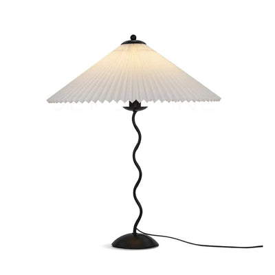 LuxeFold - Table Lamp with Premium Pleated Shade and Wooden Accent