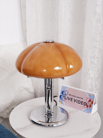 RetroGlow – Orange Glass Desk Lamp
