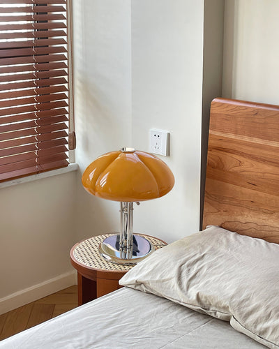 RetroGlow – Orange Glass Desk Lamp