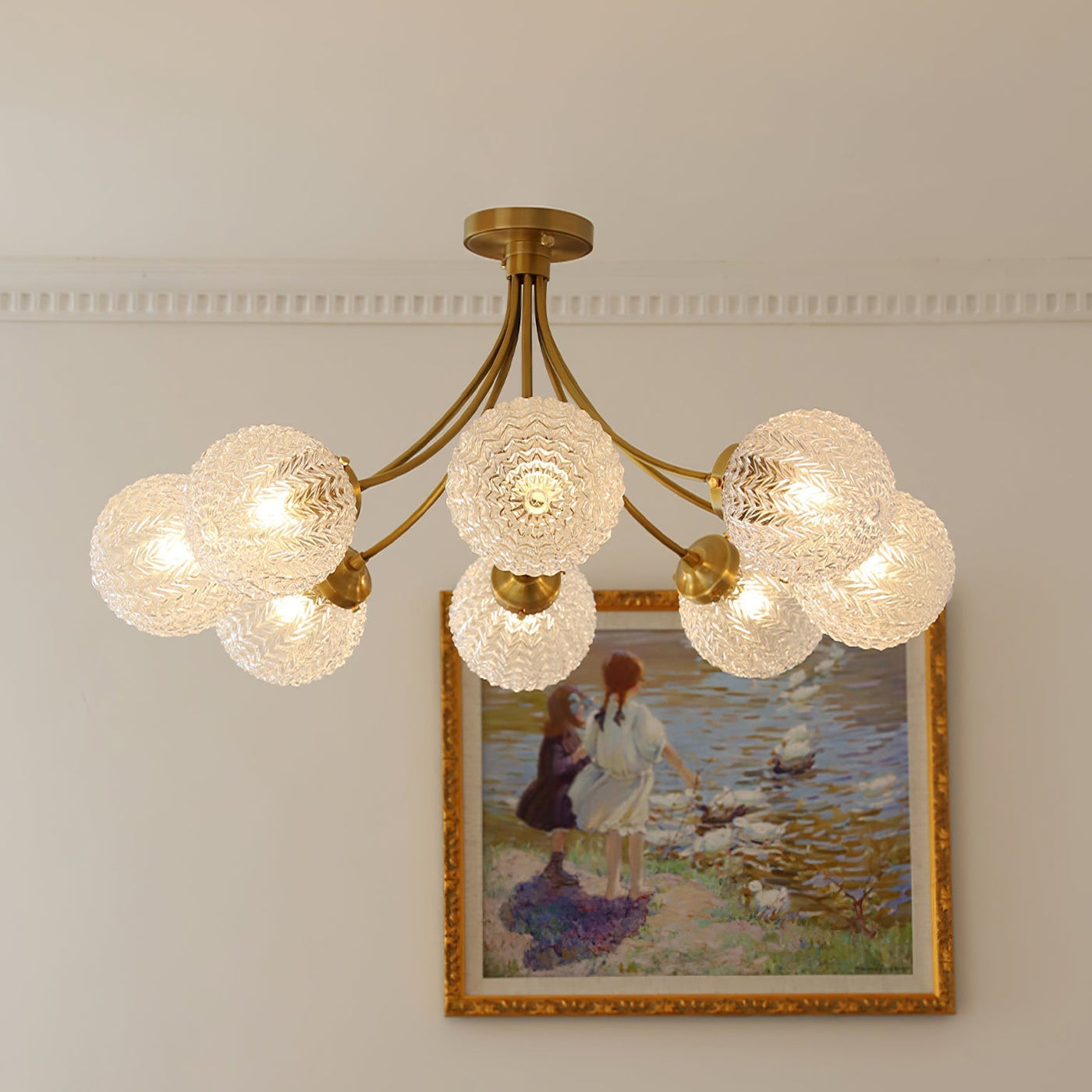 RetroGlow - Ceiling Lamp with Vintage Glass Style and Warm Ambience