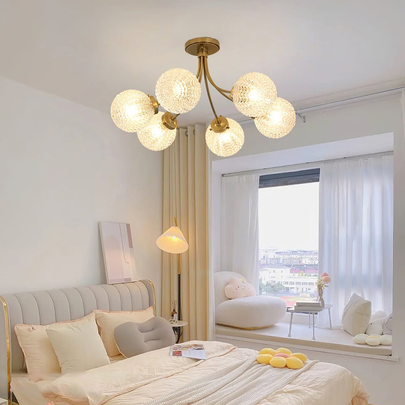 RetroGlow - Ceiling Lamp with Vintage Glass Style and Warm Ambience