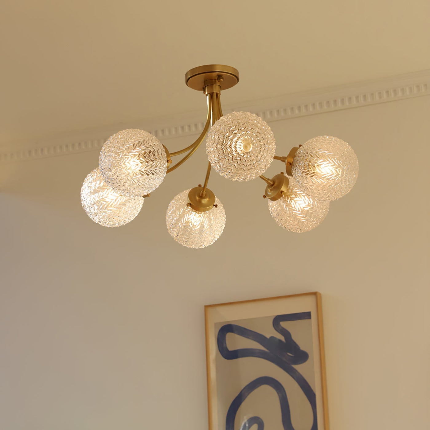 RetroGlow - Ceiling Lamp with Vintage Glass Style and Warm Ambience