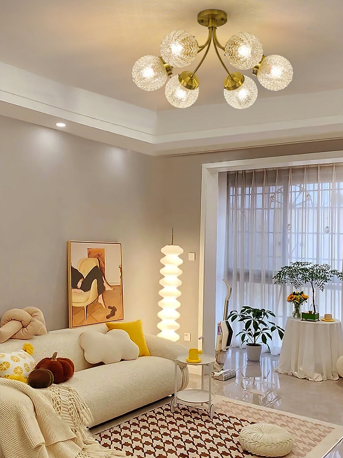 RetroGlow - Ceiling Lamp with Vintage Glass Style and Warm Ambience