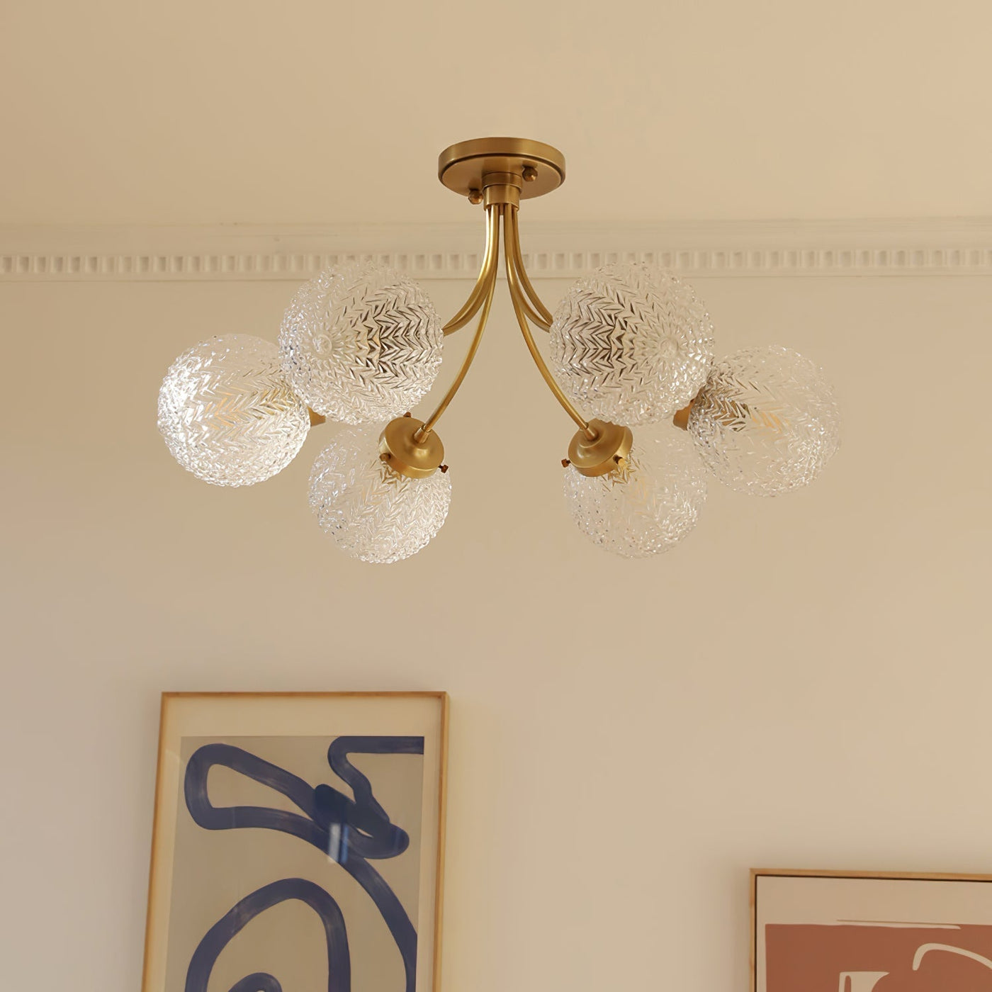 RetroGlow - Ceiling Lamp with Vintage Glass Style and Warm Ambience