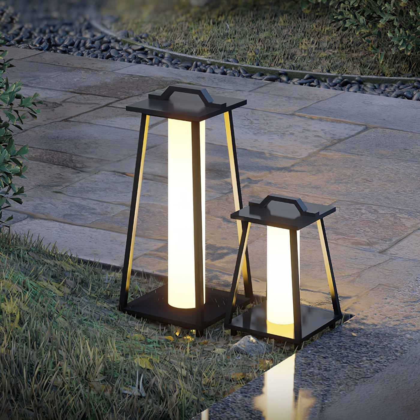 Roam Portable Outdoor Light - Durable Stainless Steel Garden Lights with Warm Acrylic Shade
