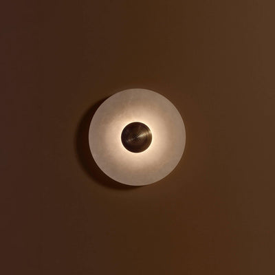 LuxeMarble – Round Marble Wall Lamp for Chic Illumination
