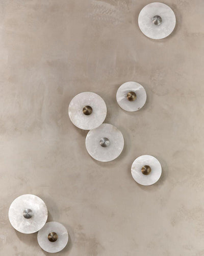 LuxeMarble – Round Marble Wall Lamp for Chic Illumination