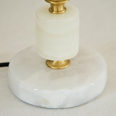 MarbleCharm – Rustic Table Lamp with Tassel Accent