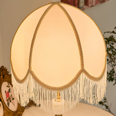 MarbleCharm – Rustic Table Lamp with Tassel Accent
